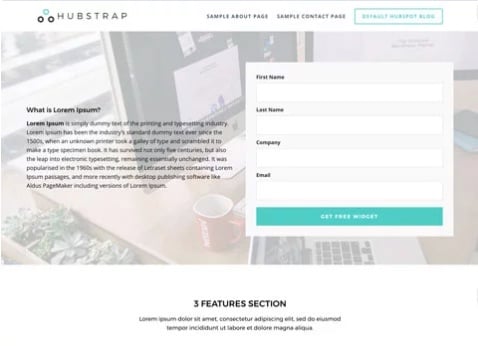 Hubstrap Landing Page